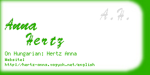 anna hertz business card